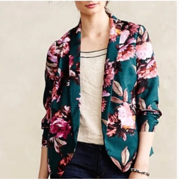 CARTONNIER 6 Floral Printed Open Blazer Jacket - Picture 2 of 9